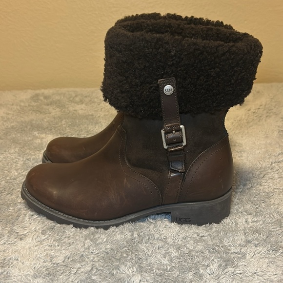 Ugg Australia 1914 Upper Leather Boot Zip Sides Brown Women’s,Size 8.5 - Picture 16 of 16